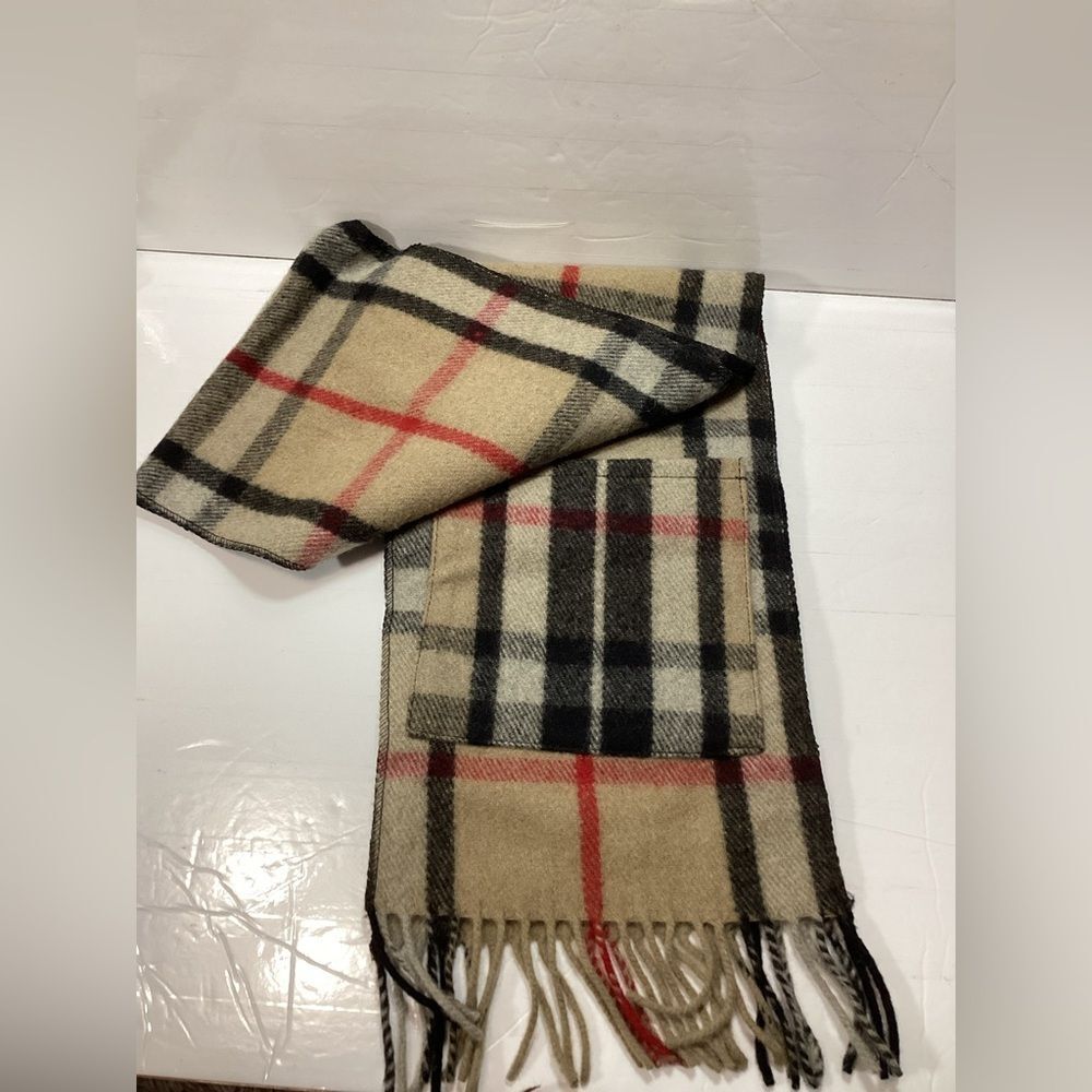 Patrick king Classic Checkered Scarf merino wool